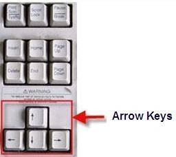 keyboard arrow